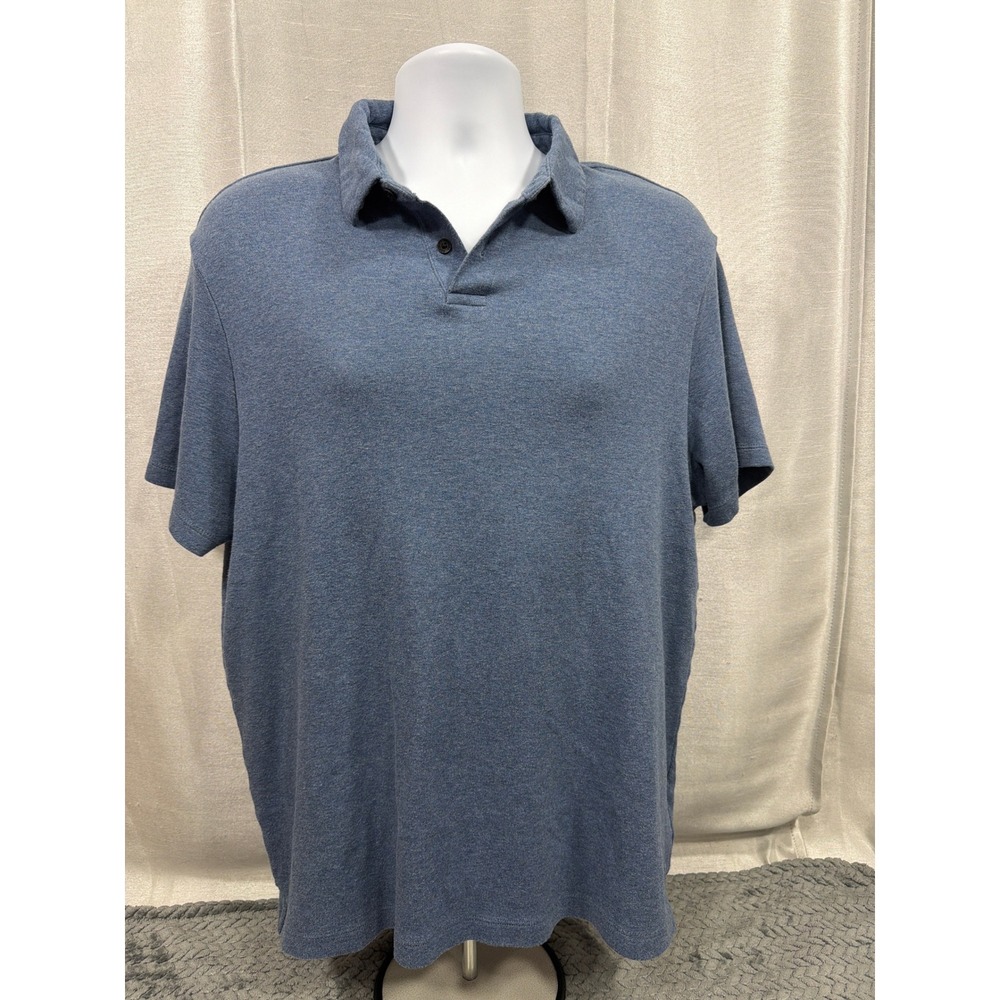 Banana Republic Mens XL Polo Shirt Blue Heathered 100% Cotton Short Sleeve Logo